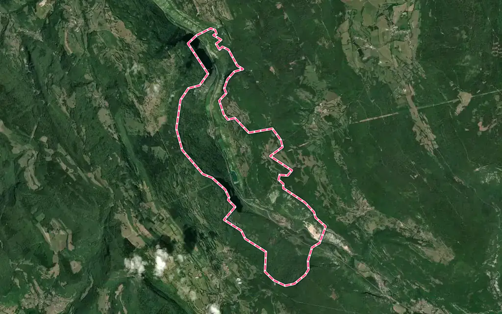 Vue satellite de La Burbanche avec ses contours administratifs