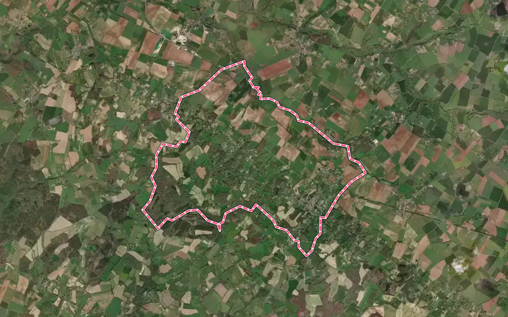 Vue satellite de La Caillère-Saint-Hilaire avec ses contours administratifs