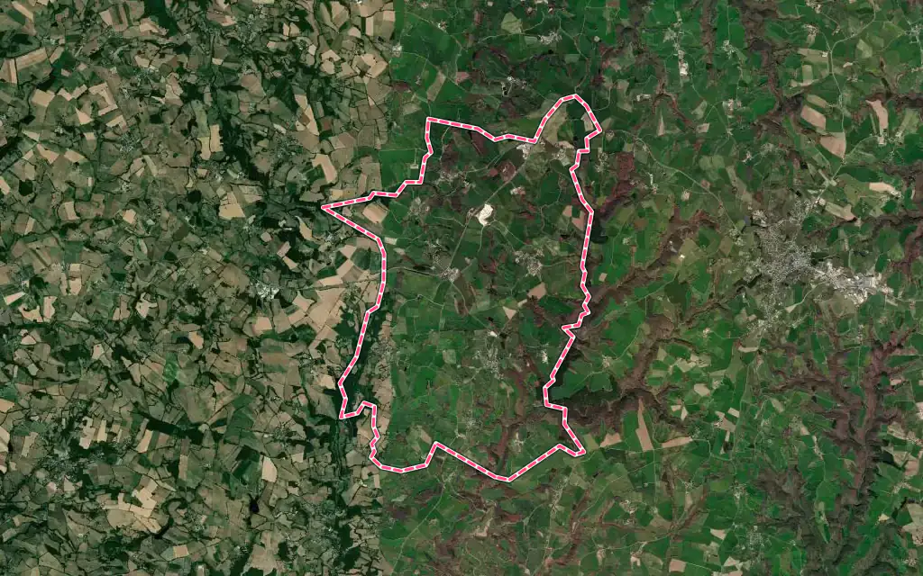 Vue satellite de La Capelle-Bleys avec ses contours administratifs