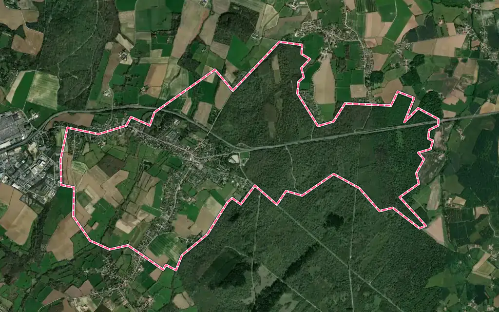Vue satellite de La Capelle-lès-Boulogne avec ses contours administratifs