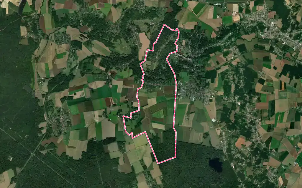 Vue satellite de La Celle-sur-Morin avec ses contours administratifs