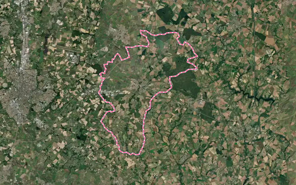Vue satellite de La Chaize-le-Vicomte avec ses contours administratifs