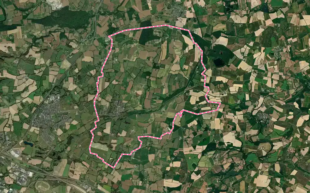 Vue satellite de La Chapelle-Anthenaise avec ses contours administratifs