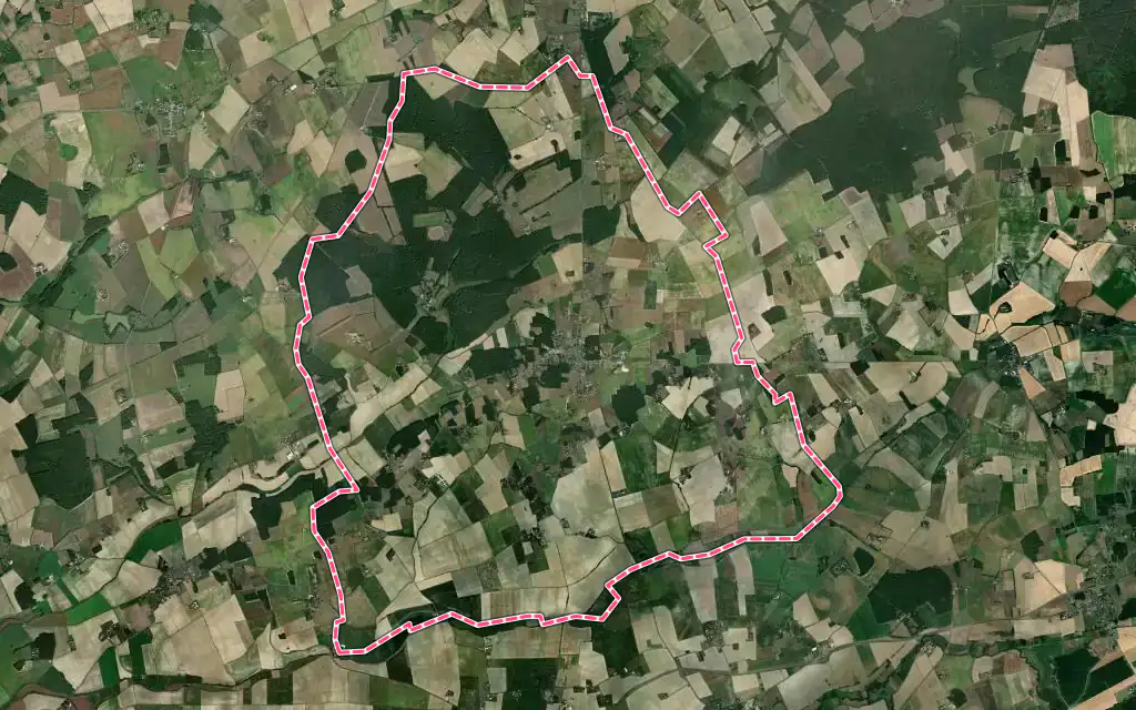 Vue satellite de La Chapelle-Blanche-Saint-Martin avec ses contours administratifs