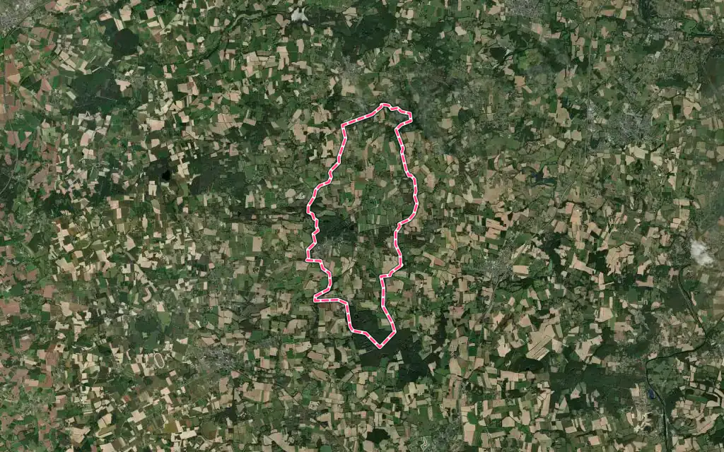 Vue satellite de La Chapelle-Bouëxic avec ses contours administratifs
