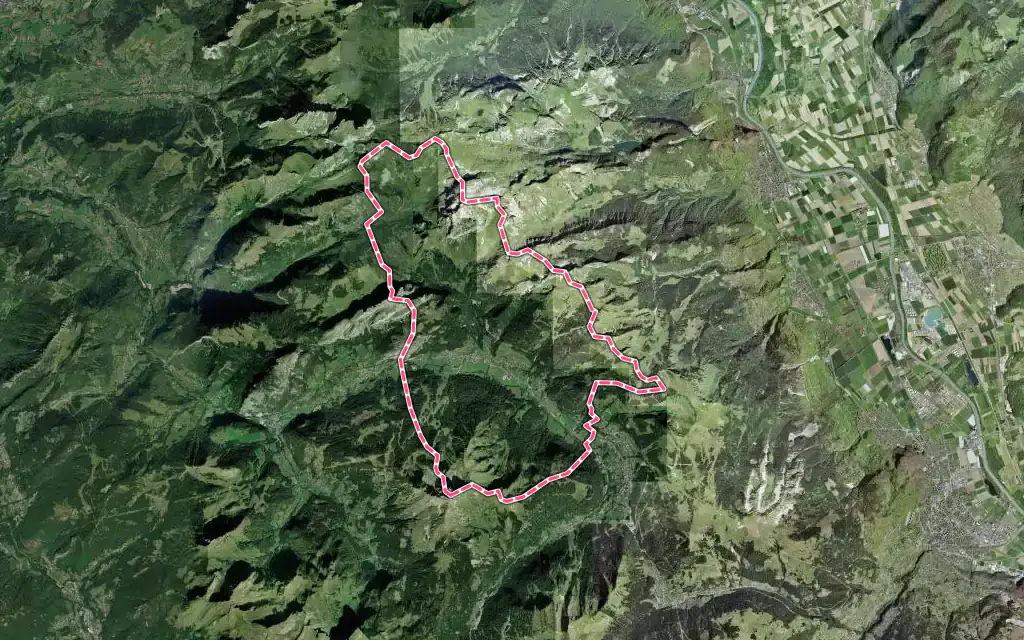 Vue satellite de La Chapelle-d'Abondance avec ses contours administratifs