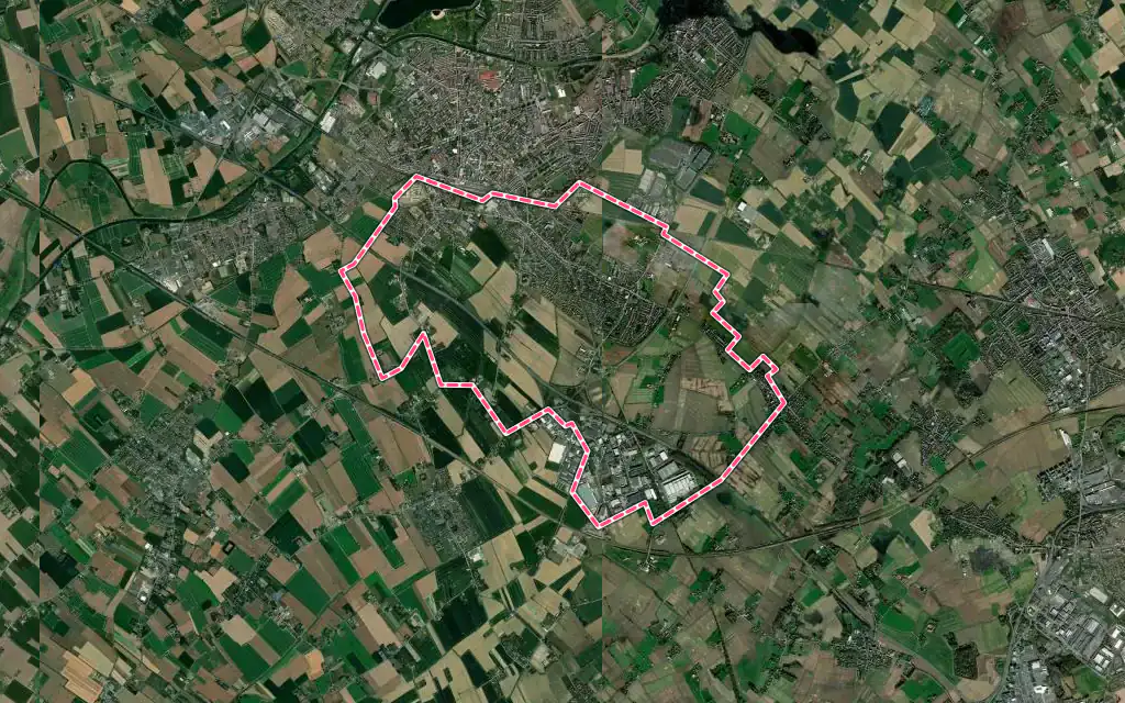 Vue satellite de La Chapelle-d'Armentières avec ses contours administratifs
