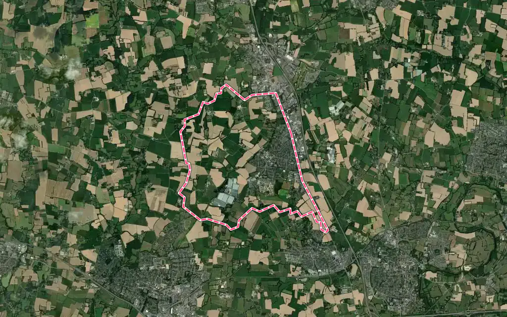 Vue satellite de La Chapelle-des-Fougeretz avec ses contours administratifs