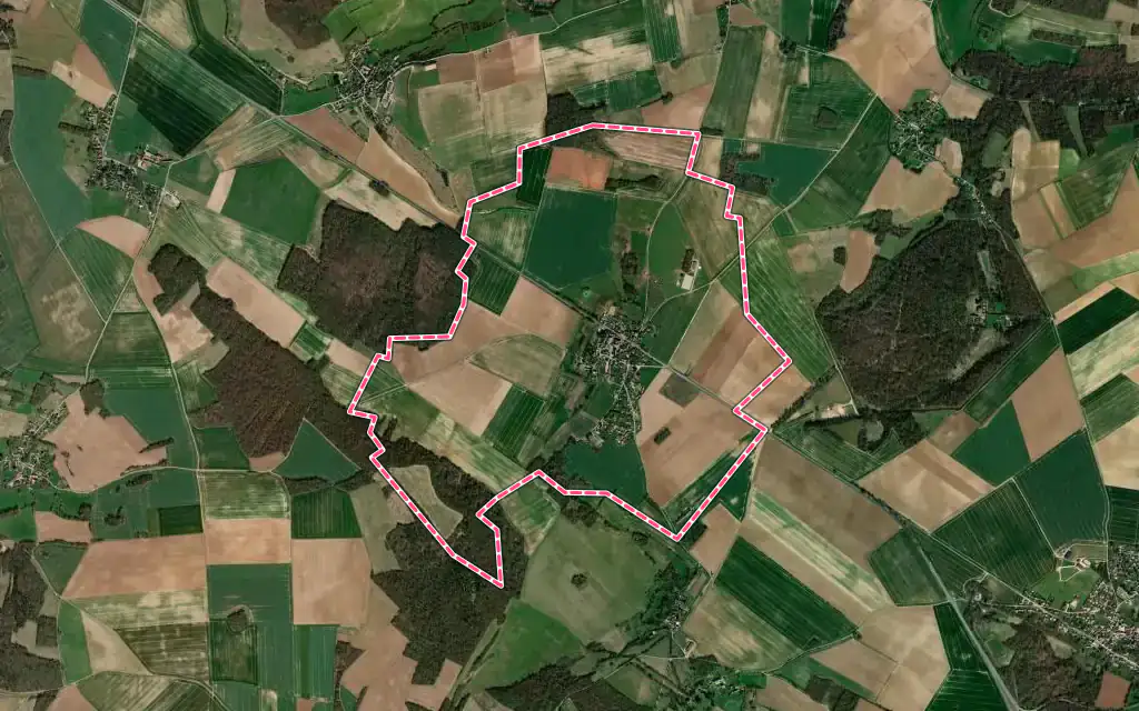 Vue satellite de La Chapelle-en-Vexin avec ses contours administratifs