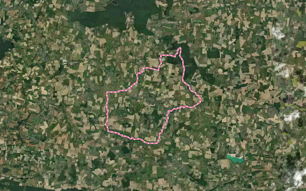 Vue satellite de La Chapelle-Glain avec ses contours administratifs