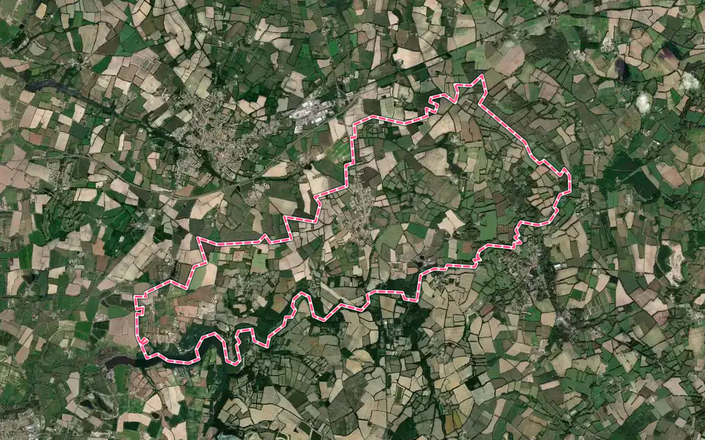 Vue satellite de La Chapelle-Hermier avec ses contours administratifs