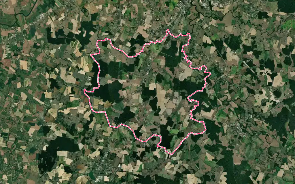 Vue satellite de La Chapelle-Naude avec ses contours administratifs