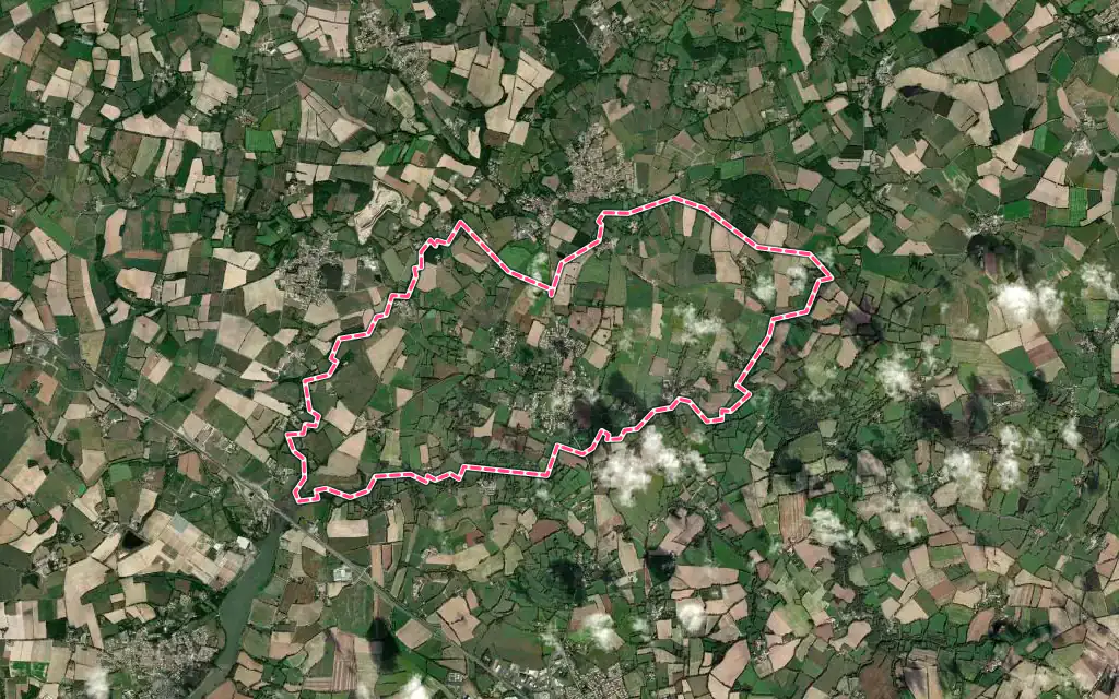 Vue satellite de La Chapelle-Palluau avec ses contours administratifs