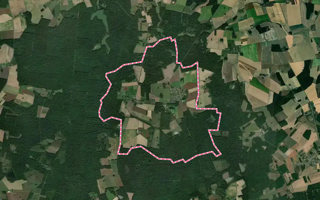 Vue satellite de La Chapelle-Rablais avec ses contours administratifs