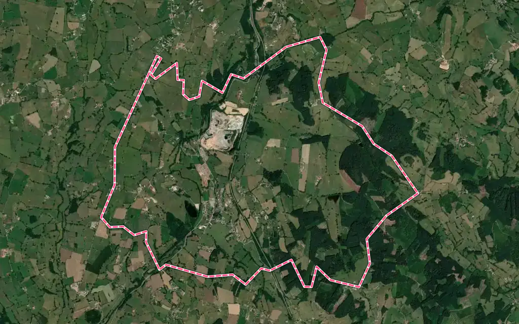 Vue satellite de La Chapelle-sous-Dun avec ses contours administratifs