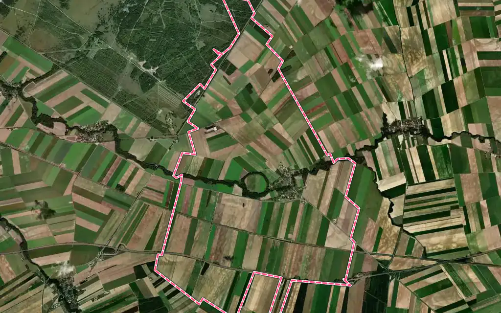 Vue satellite de La Cheppe avec ses contours administratifs