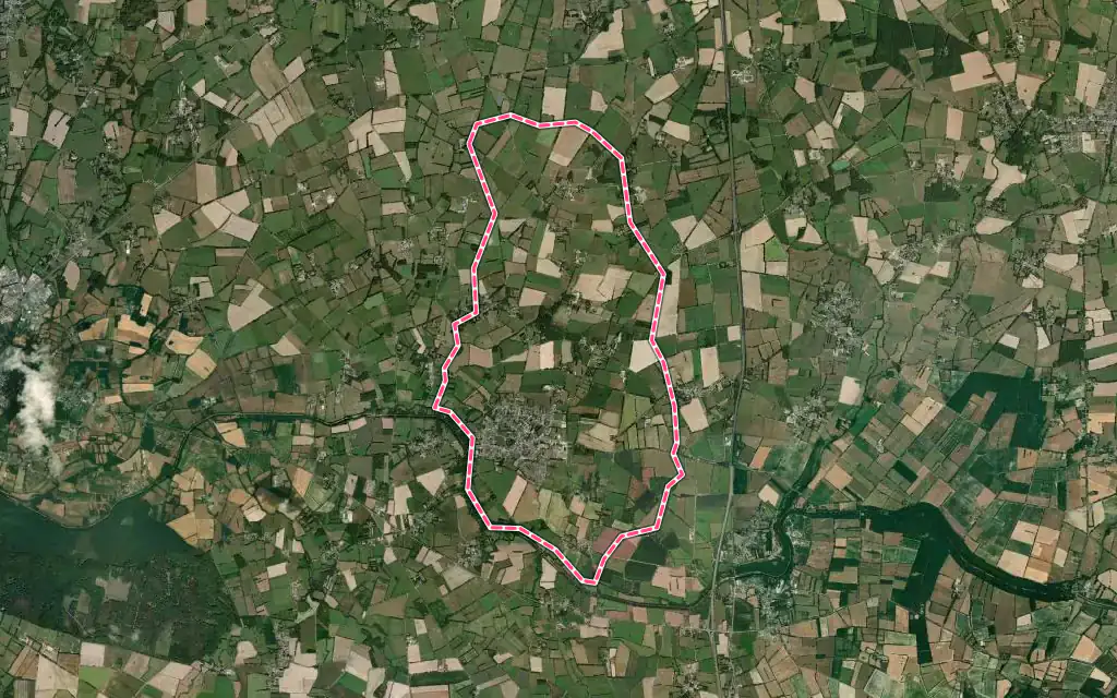 Vue satellite de La Chevallerais avec ses contours administratifs