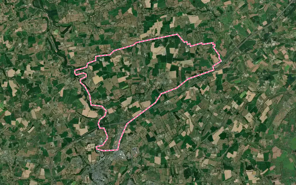 Vue satellite de La Colombe avec ses contours administratifs