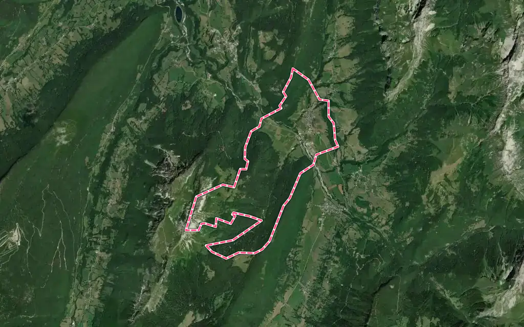 Vue satellite de La Compôte avec ses contours administratifs