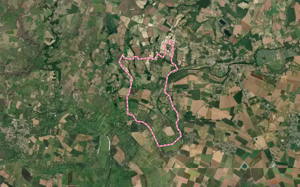 Vue satellite de La Couture avec ses contours administratifs