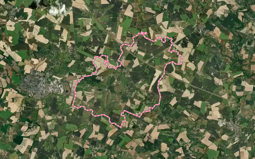 Vue satellite de La Cropte avec ses contours administratifs