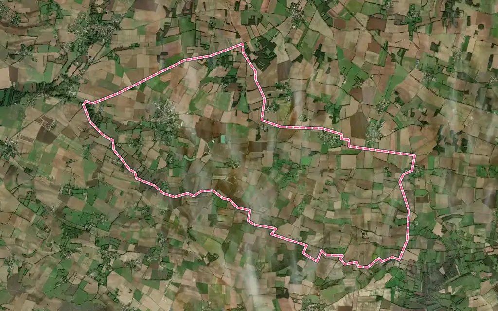 Vue satellite de La Devise avec ses contours administratifs