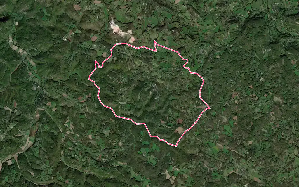 Vue satellite de La Dornac avec ses contours administratifs