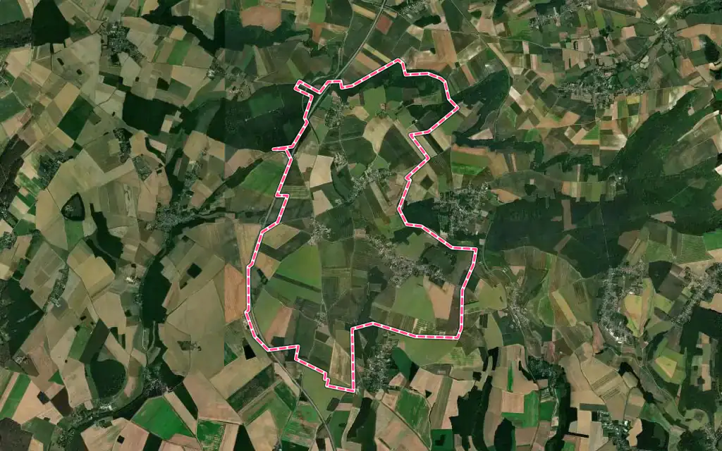 Vue satellite de La Drenne avec ses contours administratifs