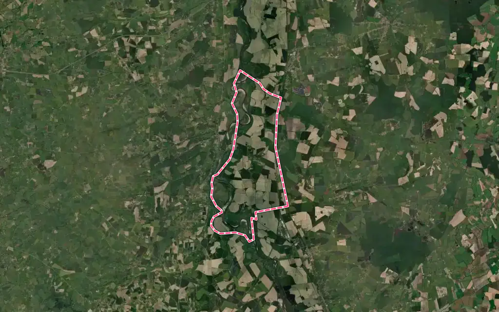 Vue satellite de La Ferté-Hauterive avec ses contours administratifs