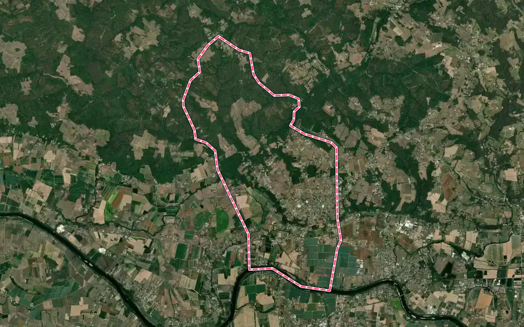 Vue satellite de La Force avec ses contours administratifs