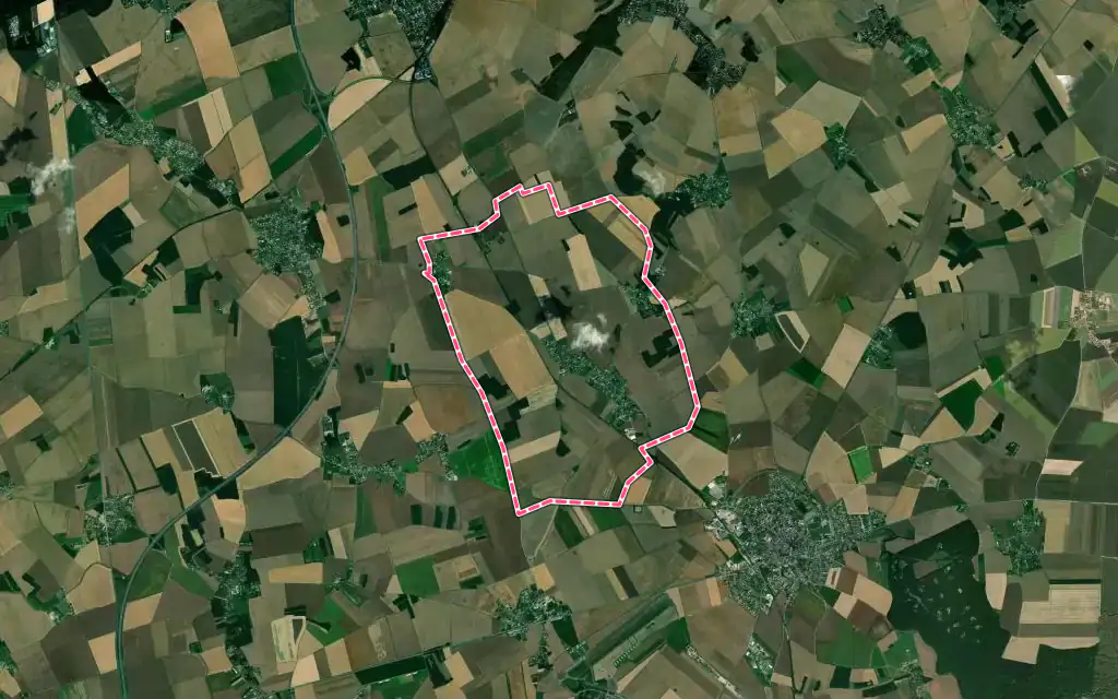 Vue satellite de La Forêt-du-Parc avec ses contours administratifs