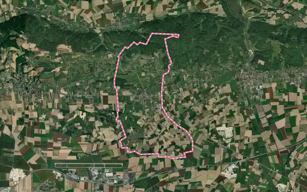 Vue satellite de La Frette avec ses contours administratifs
