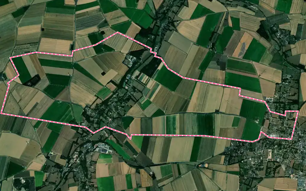 Vue satellite de La Gaillarde avec ses contours administratifs