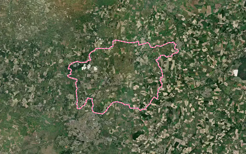 Vue satellite de La Garnache avec ses contours administratifs