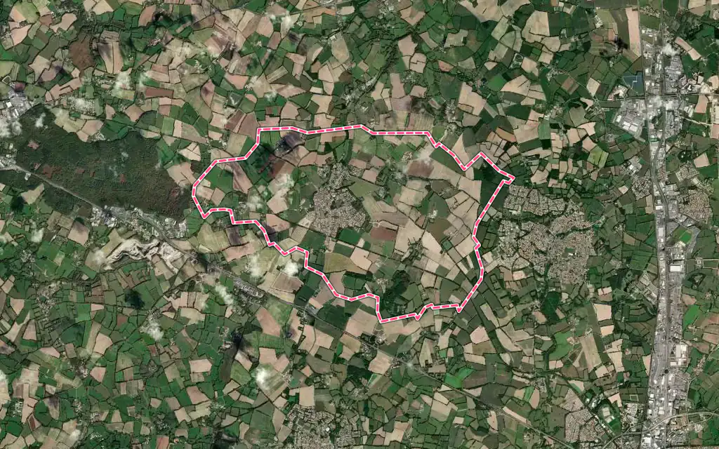Vue satellite de La Genétouze avec ses contours administratifs