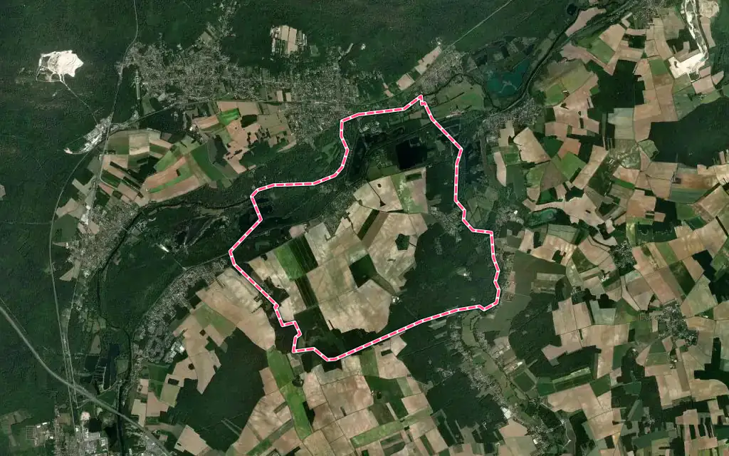 Vue satellite de La Genevraye avec ses contours administratifs