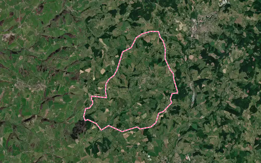 Vue satellite de La Gresle avec ses contours administratifs