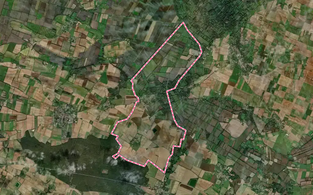 Vue satellite de La Grève-sur-Mignon avec ses contours administratifs