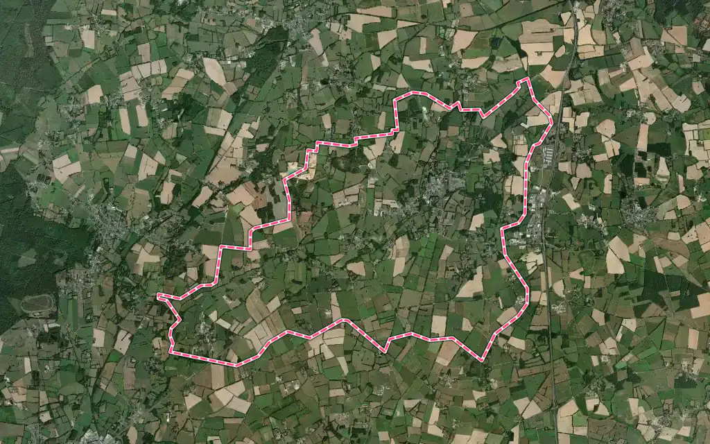 Vue satellite de La Grigonnais avec ses contours administratifs