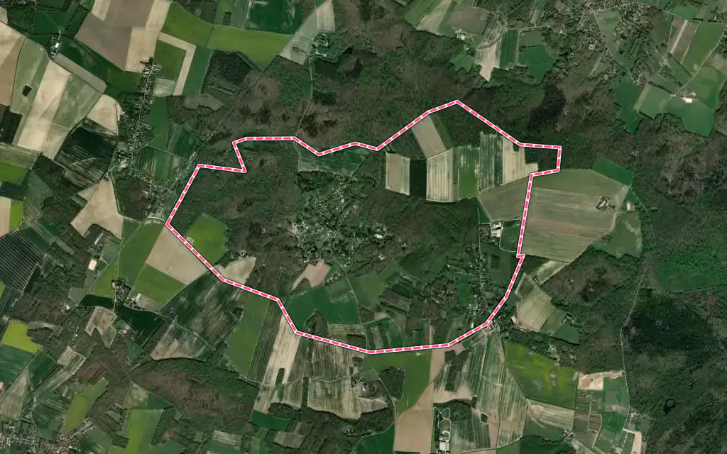 Vue satellite de La Hauteville avec ses contours administratifs