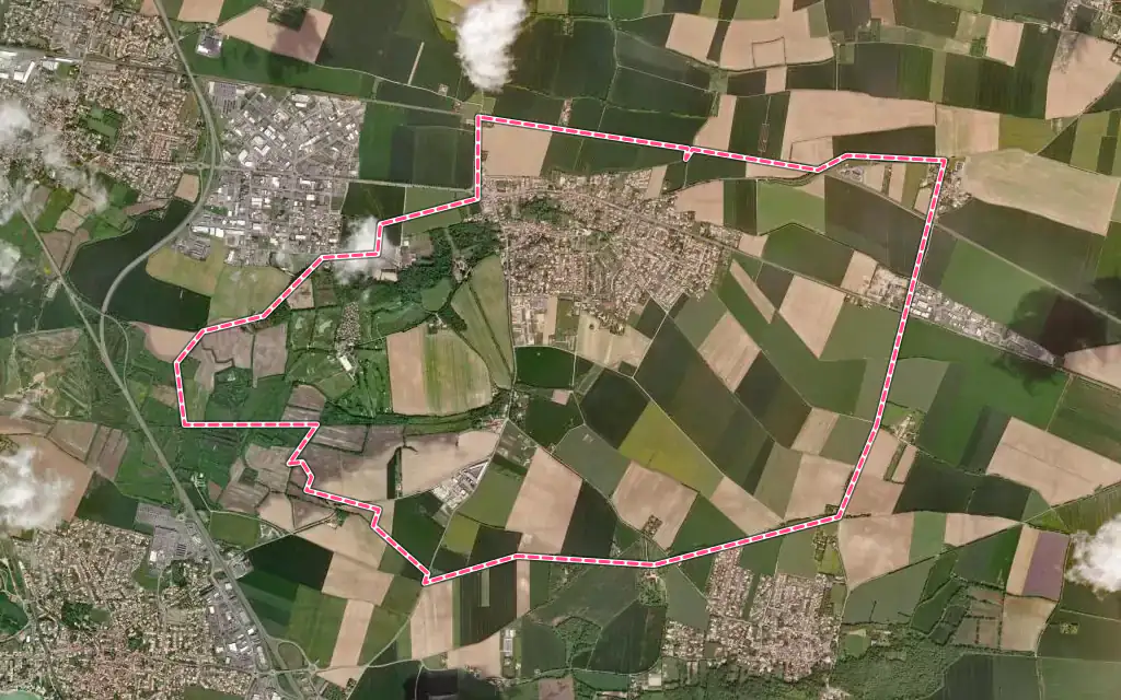 Vue satellite de La Jarne avec ses contours administratifs