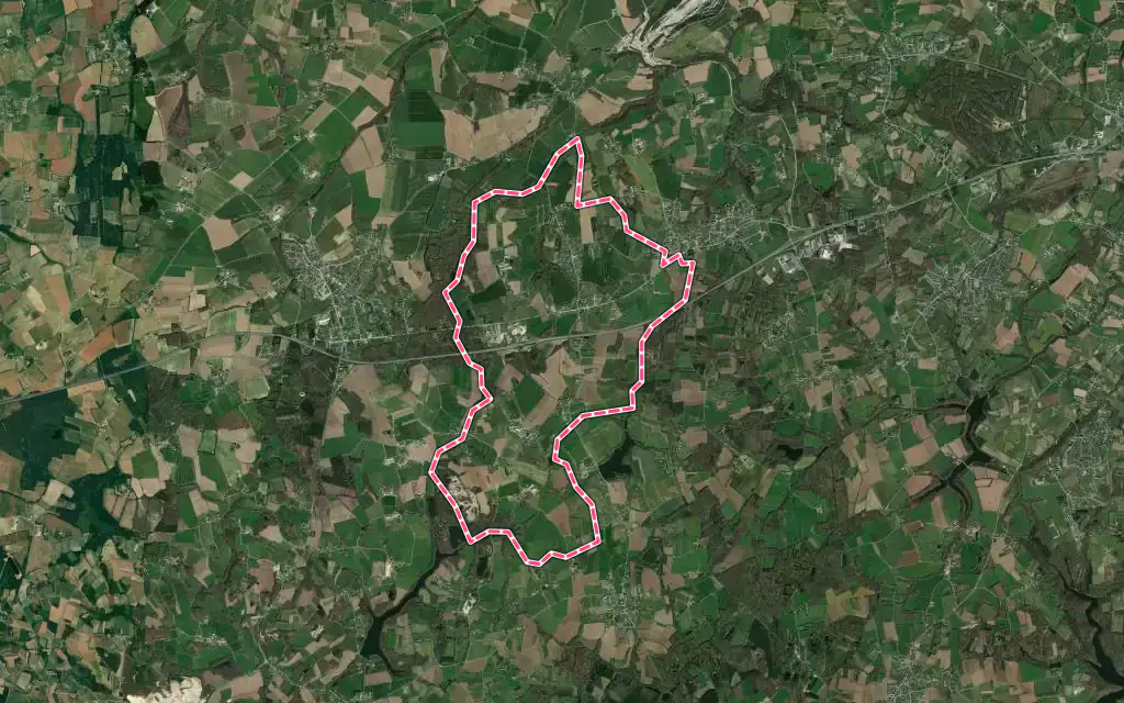 Vue satellite de La Landec avec ses contours administratifs