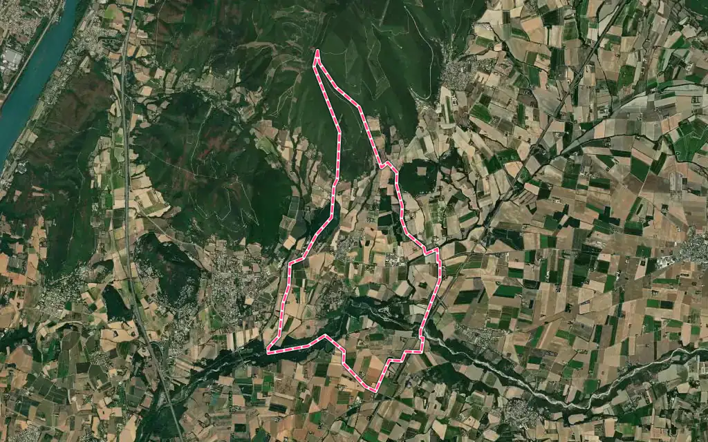 Vue satellite de La Laupie avec ses contours administratifs