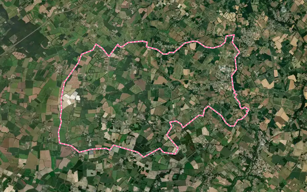 Vue satellite de La Limouzinière avec ses contours administratifs