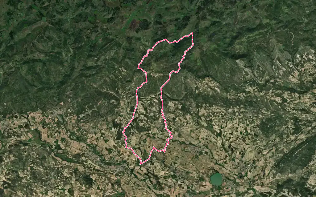 Vue satellite de La Livinière avec ses contours administratifs