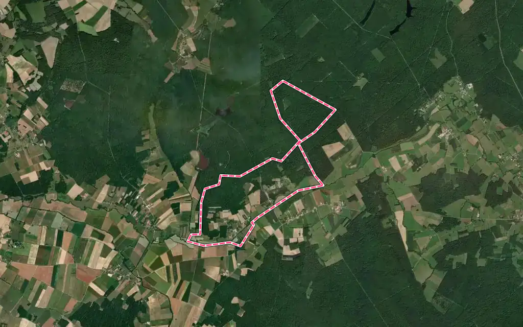 Vue satellite de La Loge-Pomblin avec ses contours administratifs