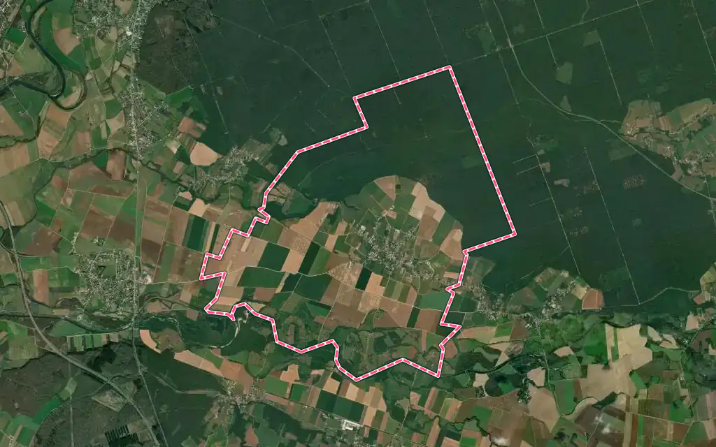 Vue satellite de La Loye avec ses contours administratifs