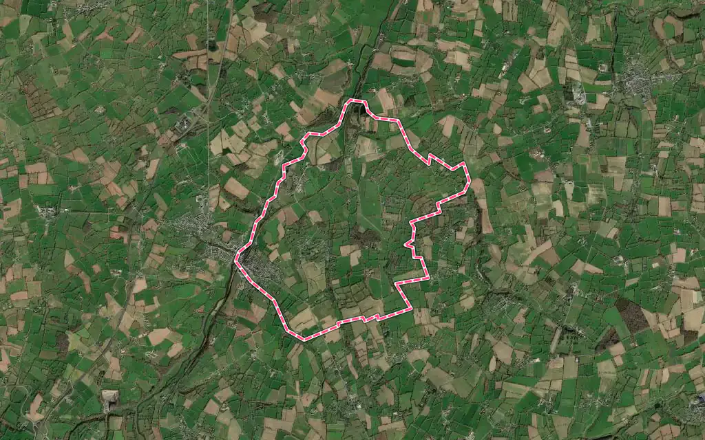 Vue satellite de La Meauffe avec ses contours administratifs
