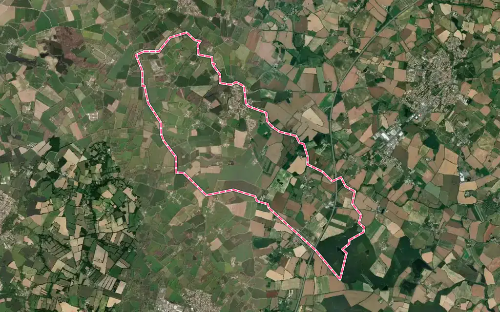Vue satellite de La Merlatière avec ses contours administratifs