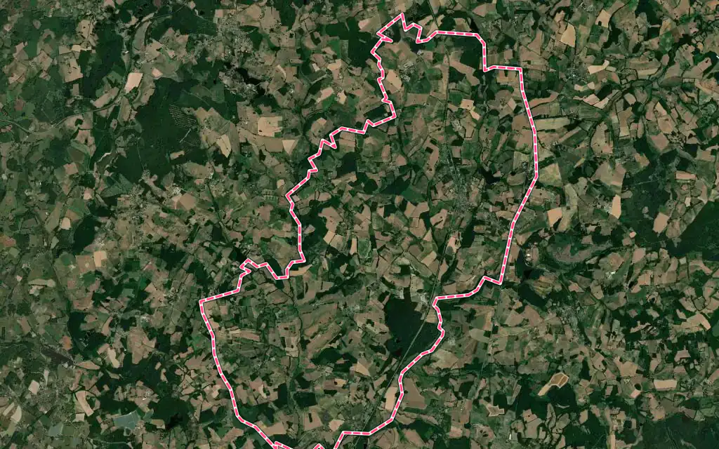 Vue satellite de La Meyze avec ses contours administratifs